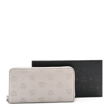 MCM Calfskin Ottomar Monogram Klara Zip Wallet Dove 9 of 9