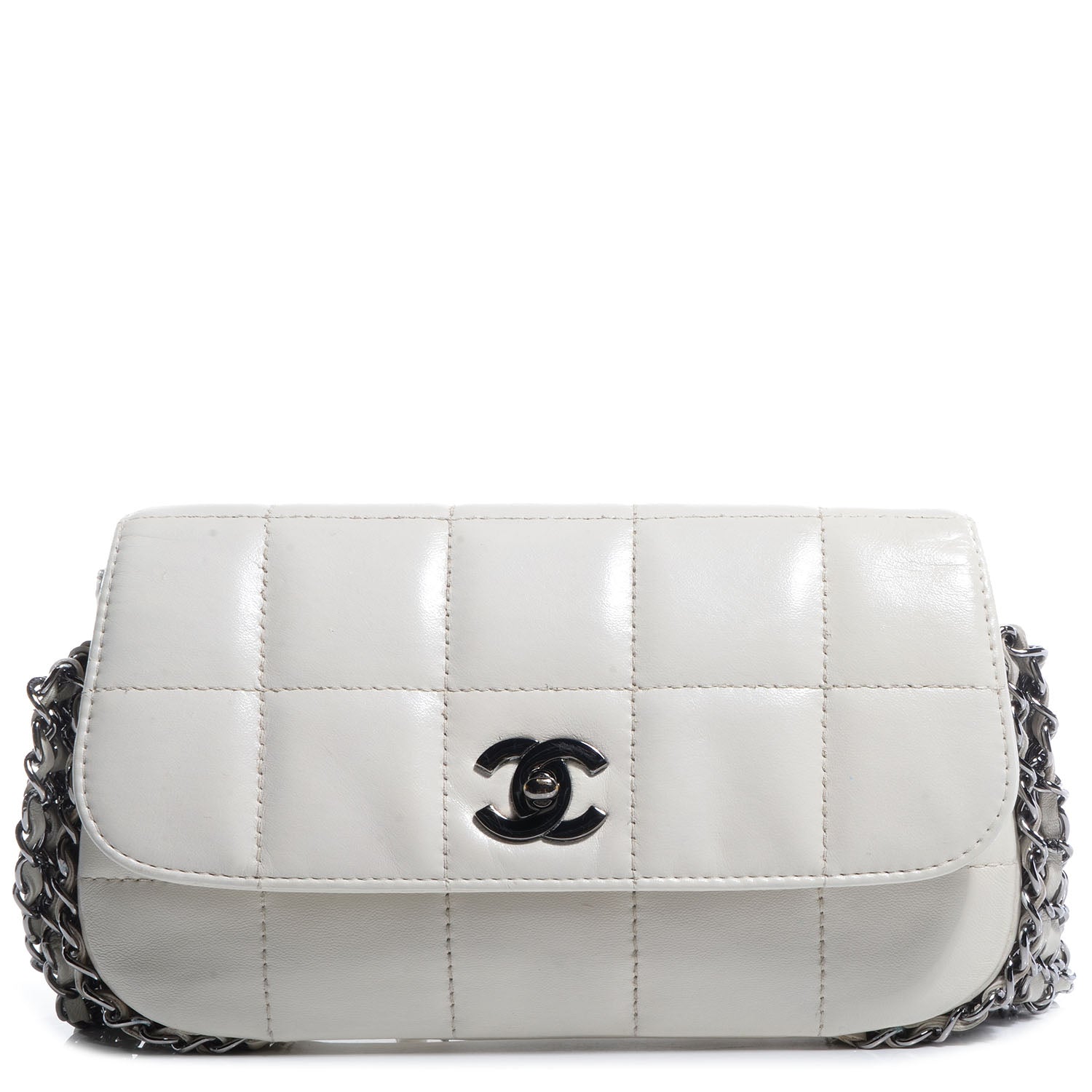 Chanel Lambskin Chocolate Bar 5 Chain Flap White 1 of 8
