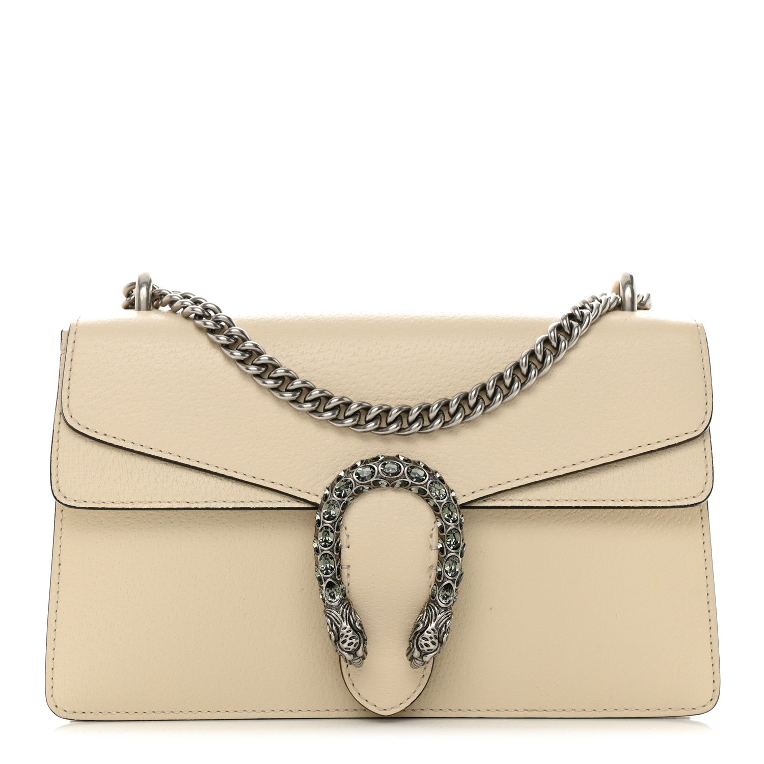 Gucci Textured Calfskin Crystal Small Dionysus Shoulder Bag Mystic White 1 of 11