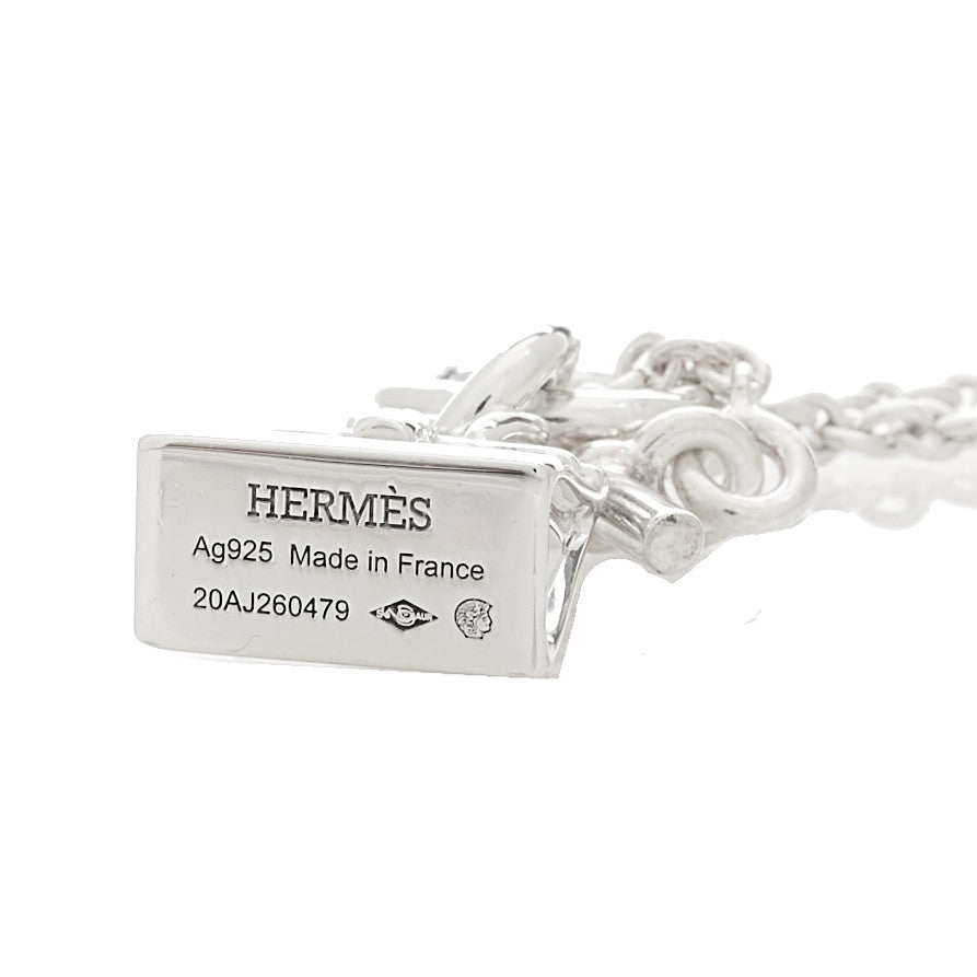Hermes Sterling Silver Birkin Amulette Pendant Necklace 3 of 5