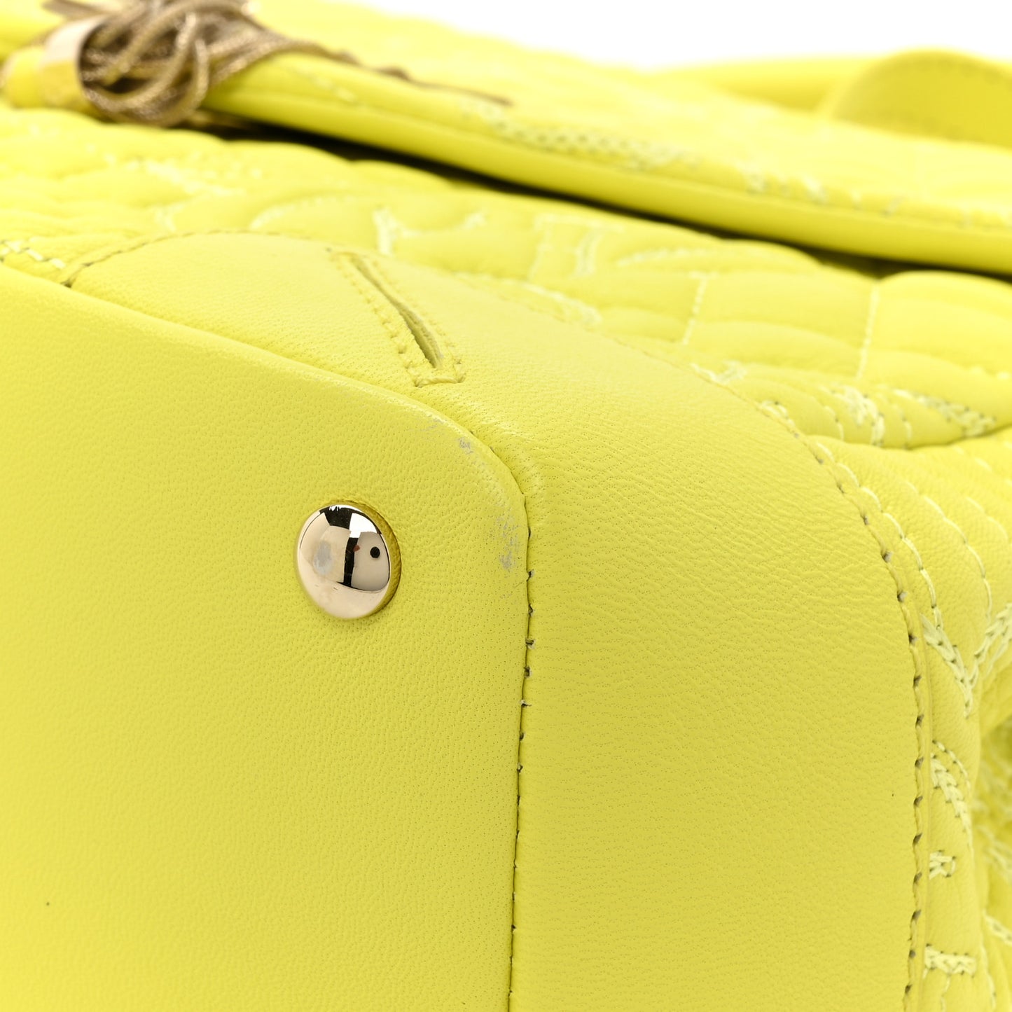 Barocco Quilted Nappa Altea Vanitas Satchel Yellow