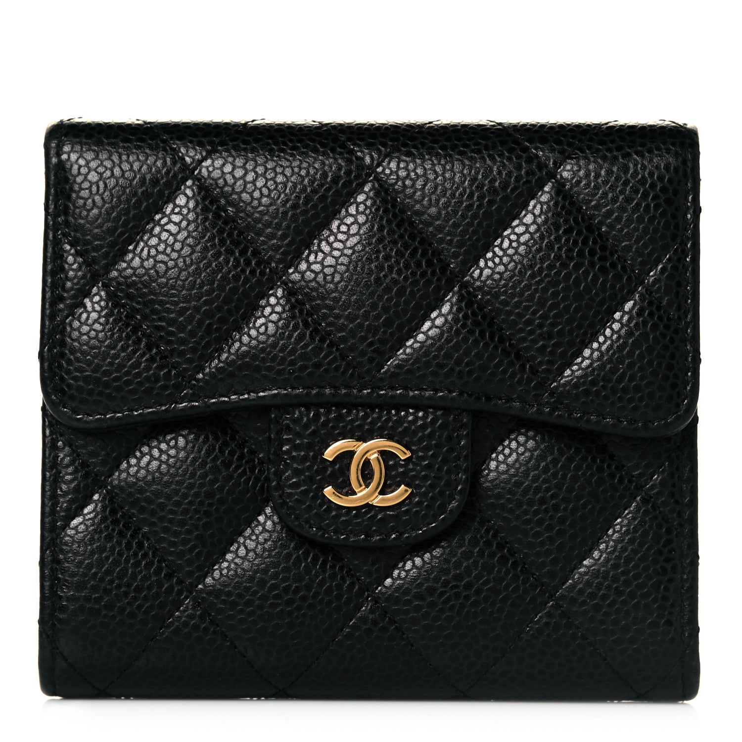 Chanel Caviar Quilted Compact Flap Wallet Black 1 of 8