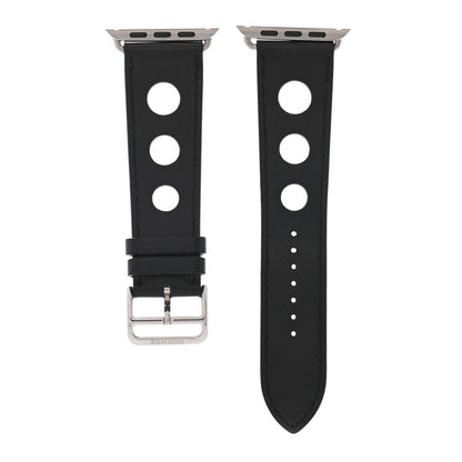 Hermes Gala Calfskin 42mm Apple Watch Single Tour Rallye Band Black 1 of 5