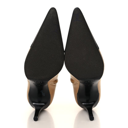 Chanel Lambskin Cap Toe Short Ankle Boots 37 Beige Black 5 of 9