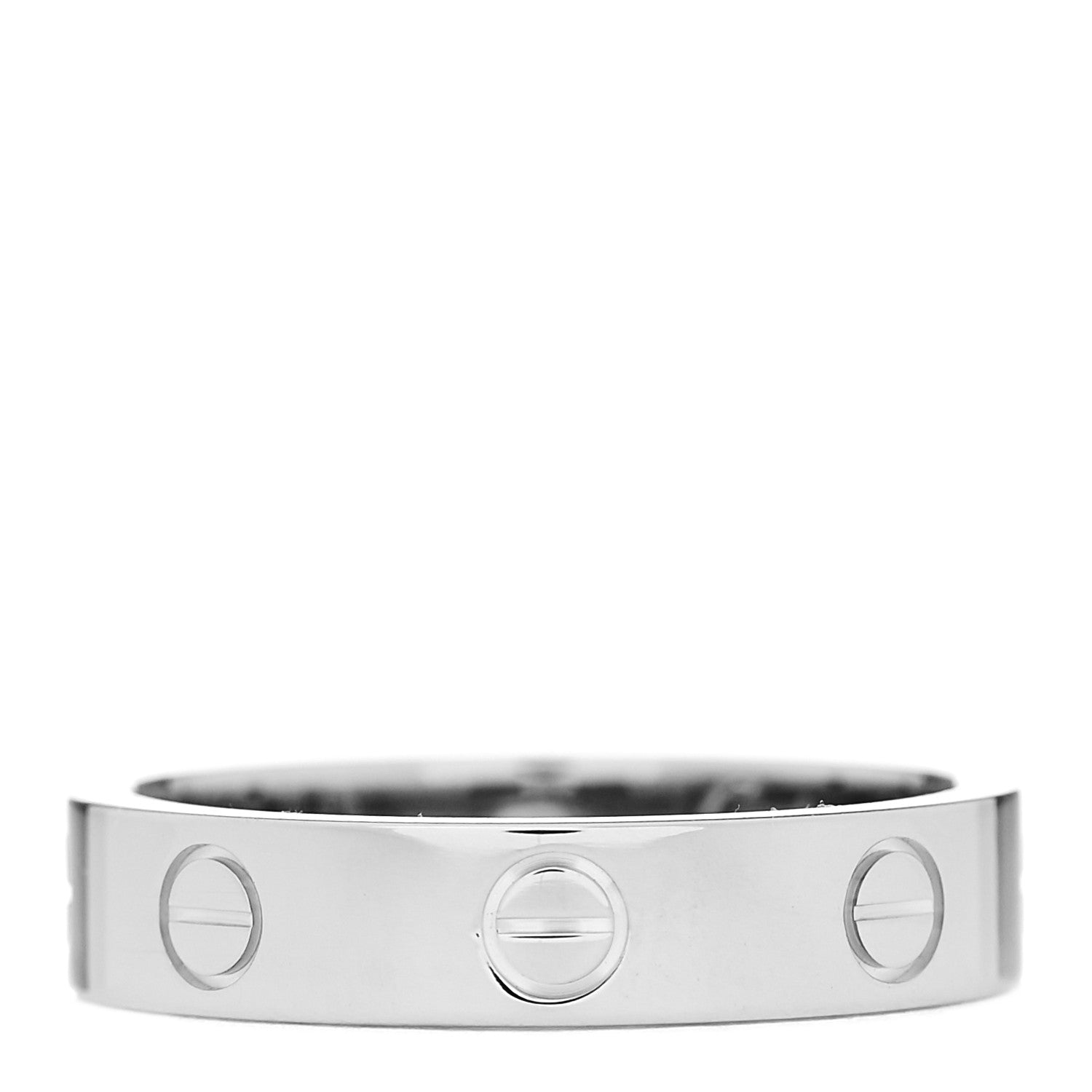 Cartier 18K White Gold Diamond 4mm LOVE Wedding Band Ring 52 6 2 of 4
