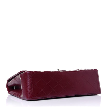 Chanel Caviar Quilted Maxi Single Flap Dark Red 4 of 15