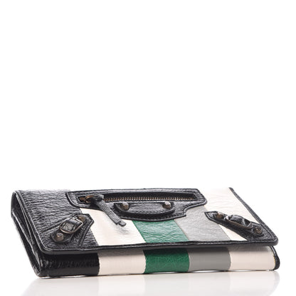Balenciaga Agneau Arena Multicolore Classic Hardware Money Wallet Green Grey Black 4 of 11