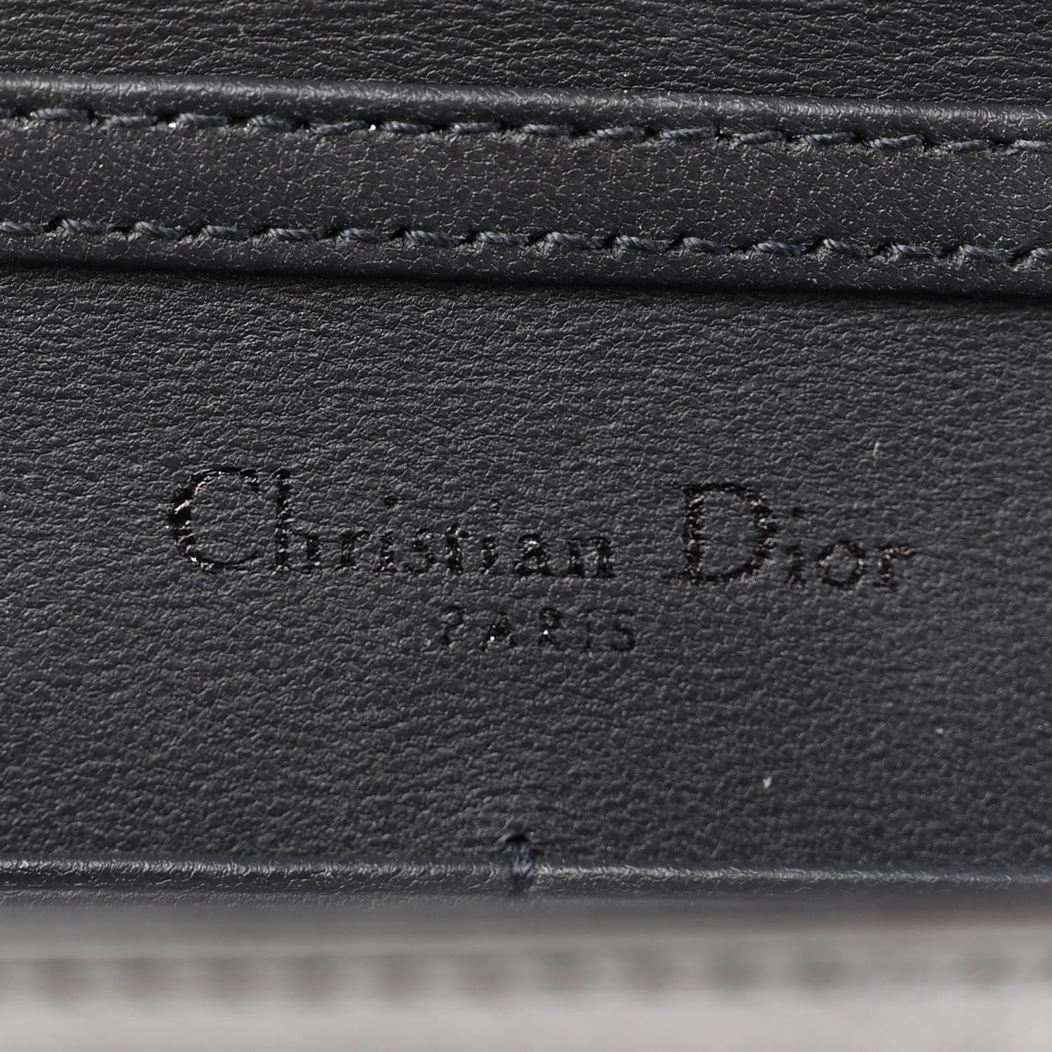 Christian Dior Metallic Patent Micro-Cannage Diorama Wallet on Chain Pouch Black 6 of 9