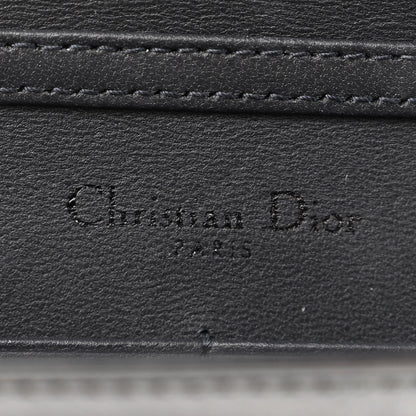 Christian Dior Metallic Patent Micro-Cannage Diorama Wallet on Chain Pouch Black 6 of 9