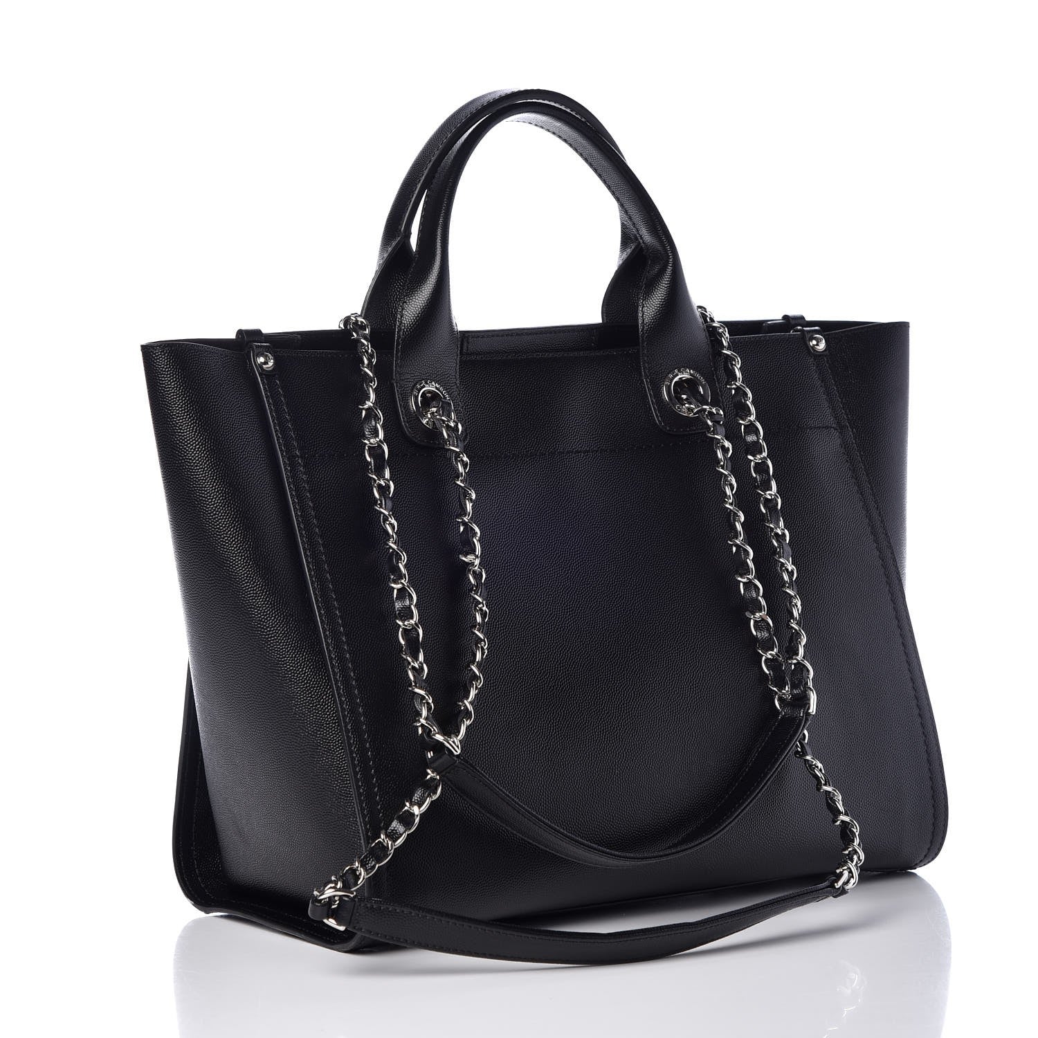 Chanel Caviar Small Studded Deauville Tote Black 3 of 10