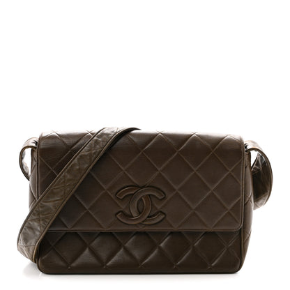 Chanel Lambskin Quilted CC Single Flap Shoulder Bag Brown 1 of 10