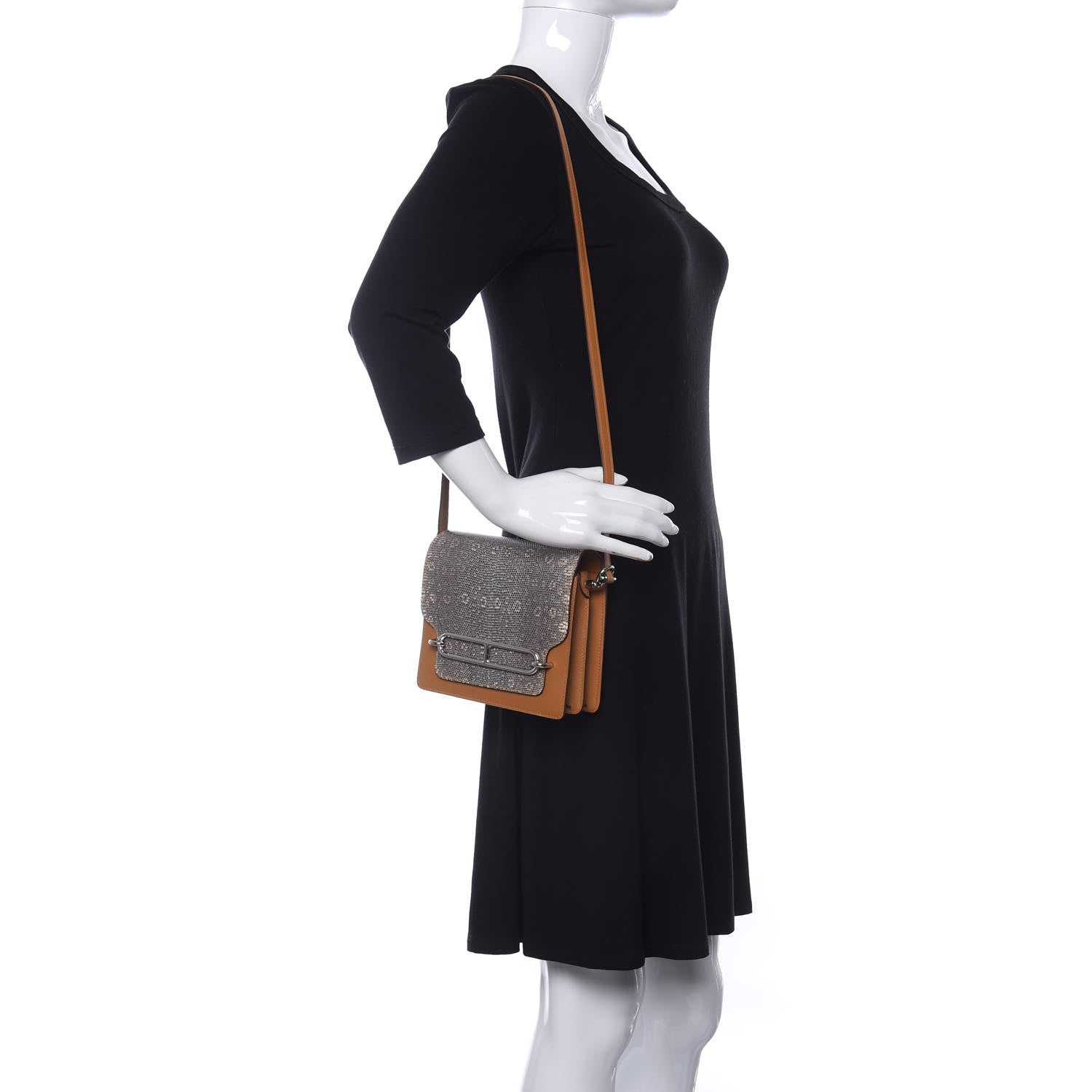 Hermes Evercolor Lizard Mini Sac Roulis Caramel Ombre 2 of 9