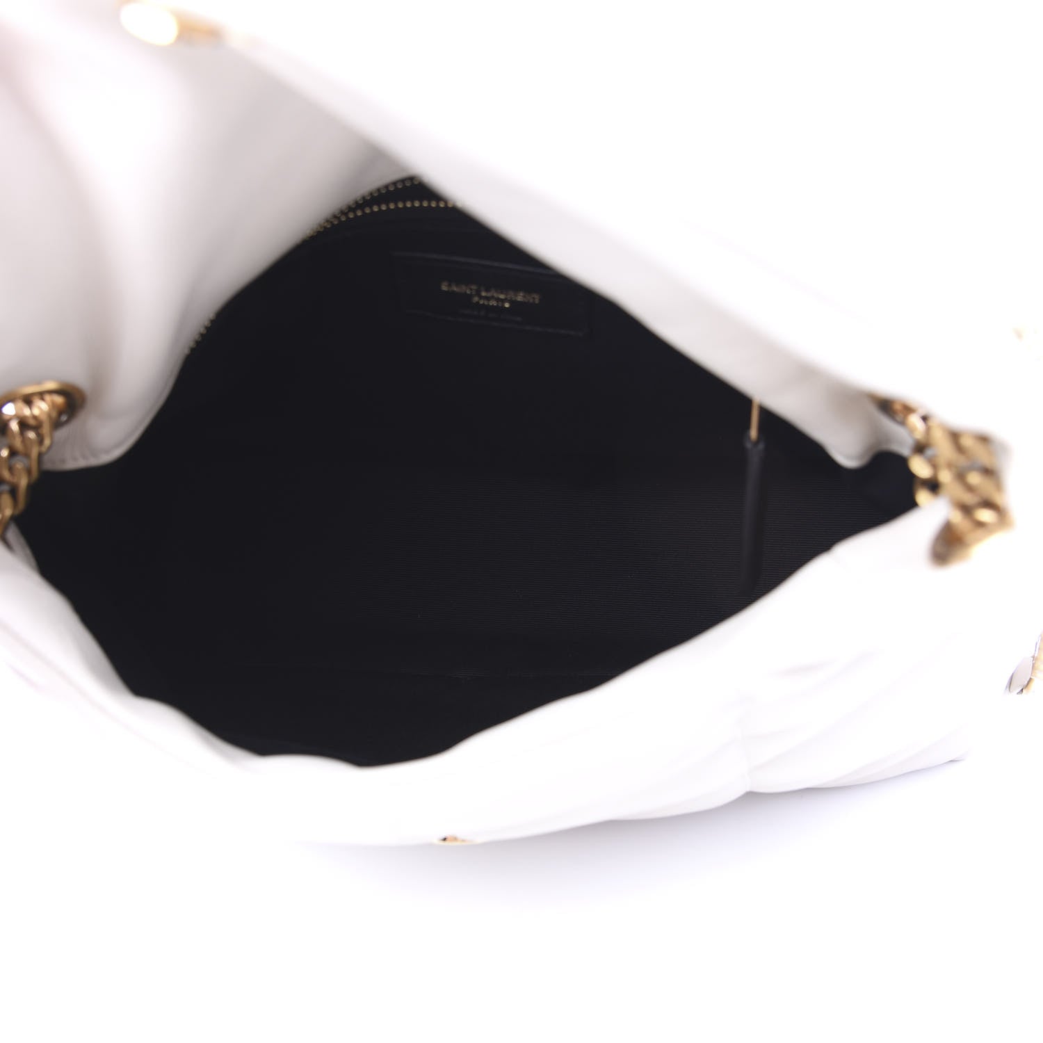 Saint Laurent Lambskin Quilted Small Loulou Puffer Monogram Chain Satchel Crema Soft 5 of 9