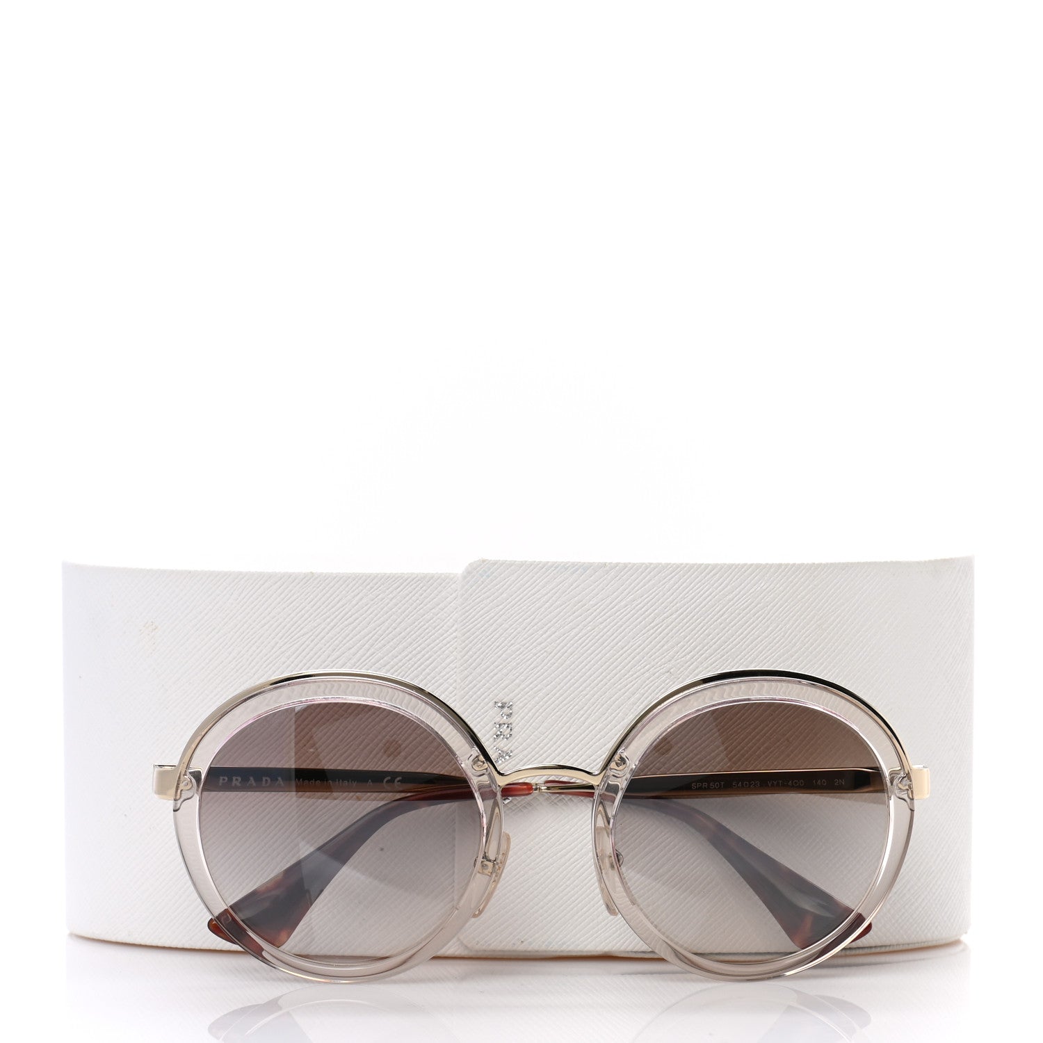 Prada Round Sunglasses SPR 50T Brown Havana 9 of 9