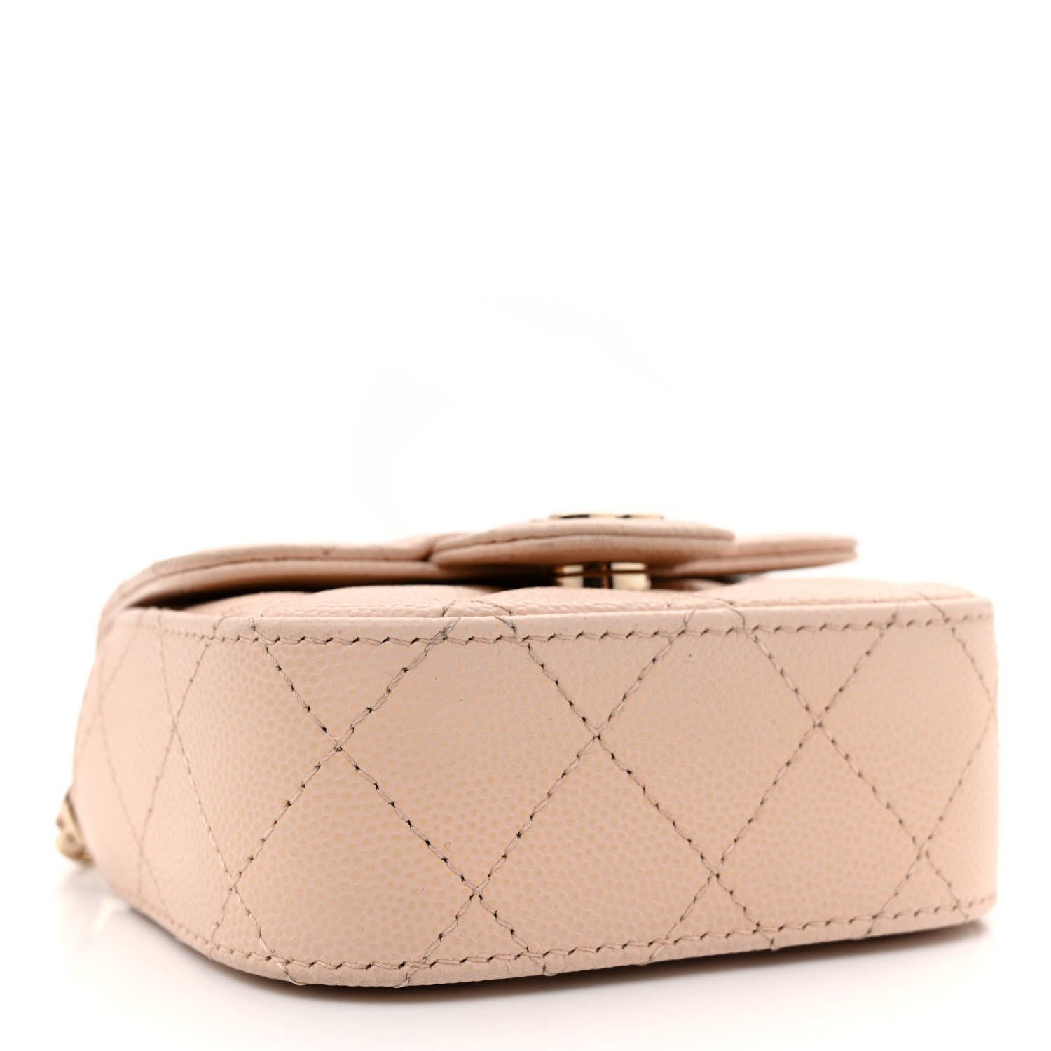 Chanel Caviar Quilted Mini Clutch With Chain Light Beige 4 of 14