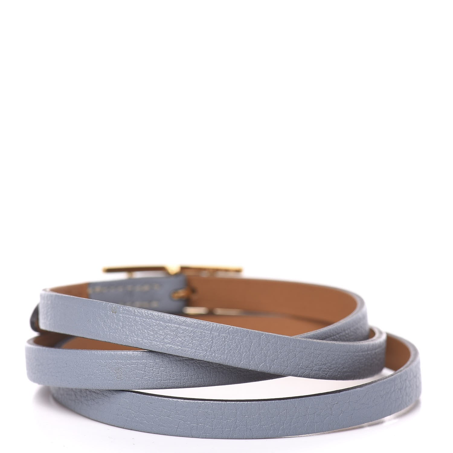 Hermes Swift Hapi 3 MM Triple Tour Wrap Bracelet M Bleu Lin 3 of 6