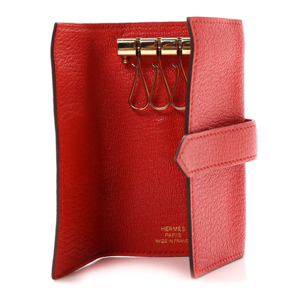 Hermes Chevre Mysore Bearn Multicles 4 Key Holder Rouge Tomate 5 of 7