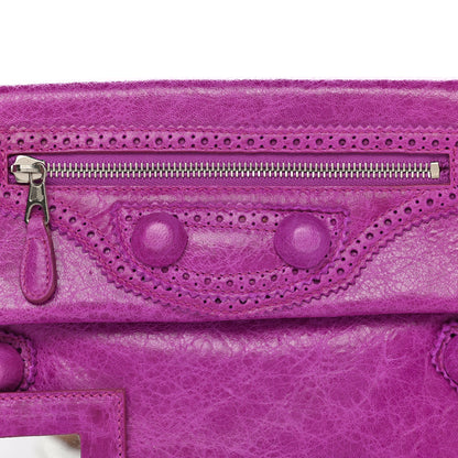 Balenciaga Agneau Giant Brogues Hardware Envelope Clutch Magenta 10 of 14