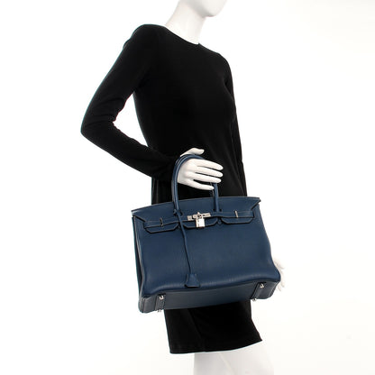 Hermes Taurillon Clemence Birkin 35 Bleu De Prusse 2 of 24