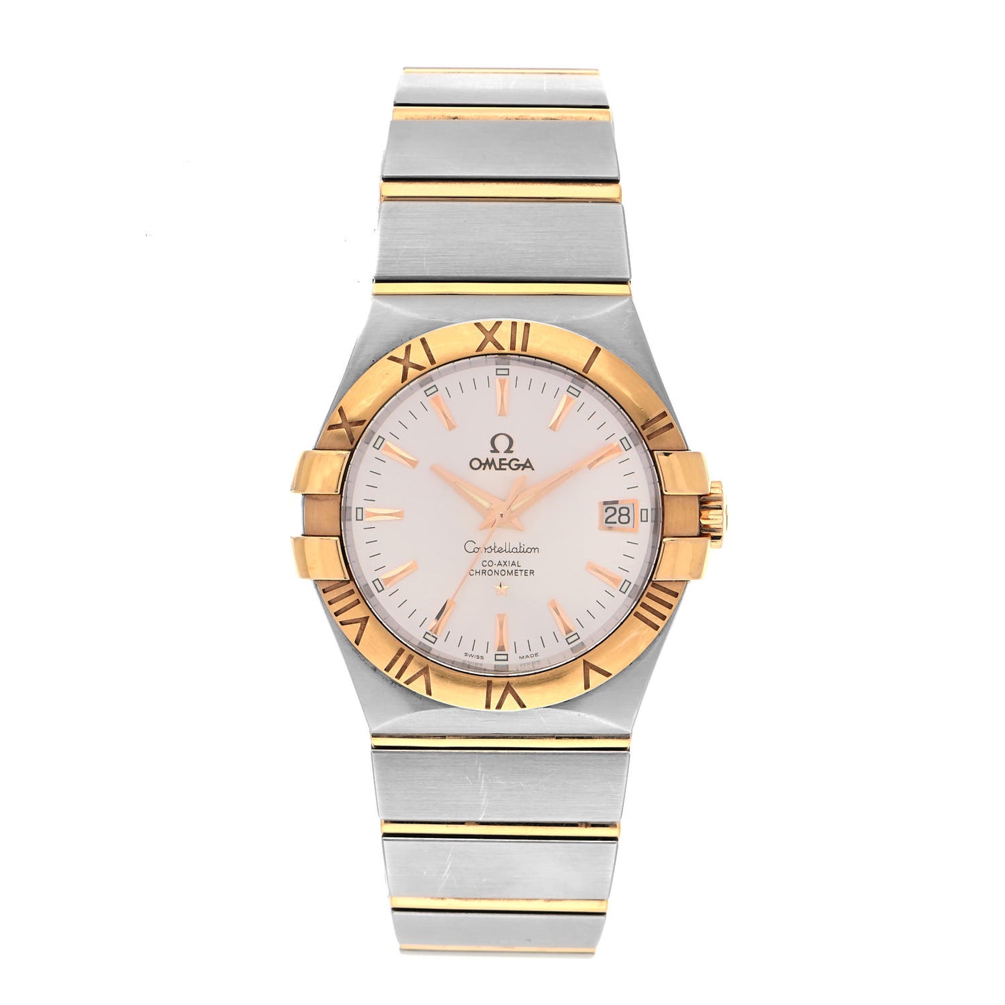 Stainless Steel 18K Yellow Gold 35mm Constellation Quartz Watch 123.20.35.20.02.002
