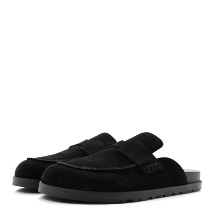 Hermes Suede Calfskin Go Mules 40 Black 4 of 9