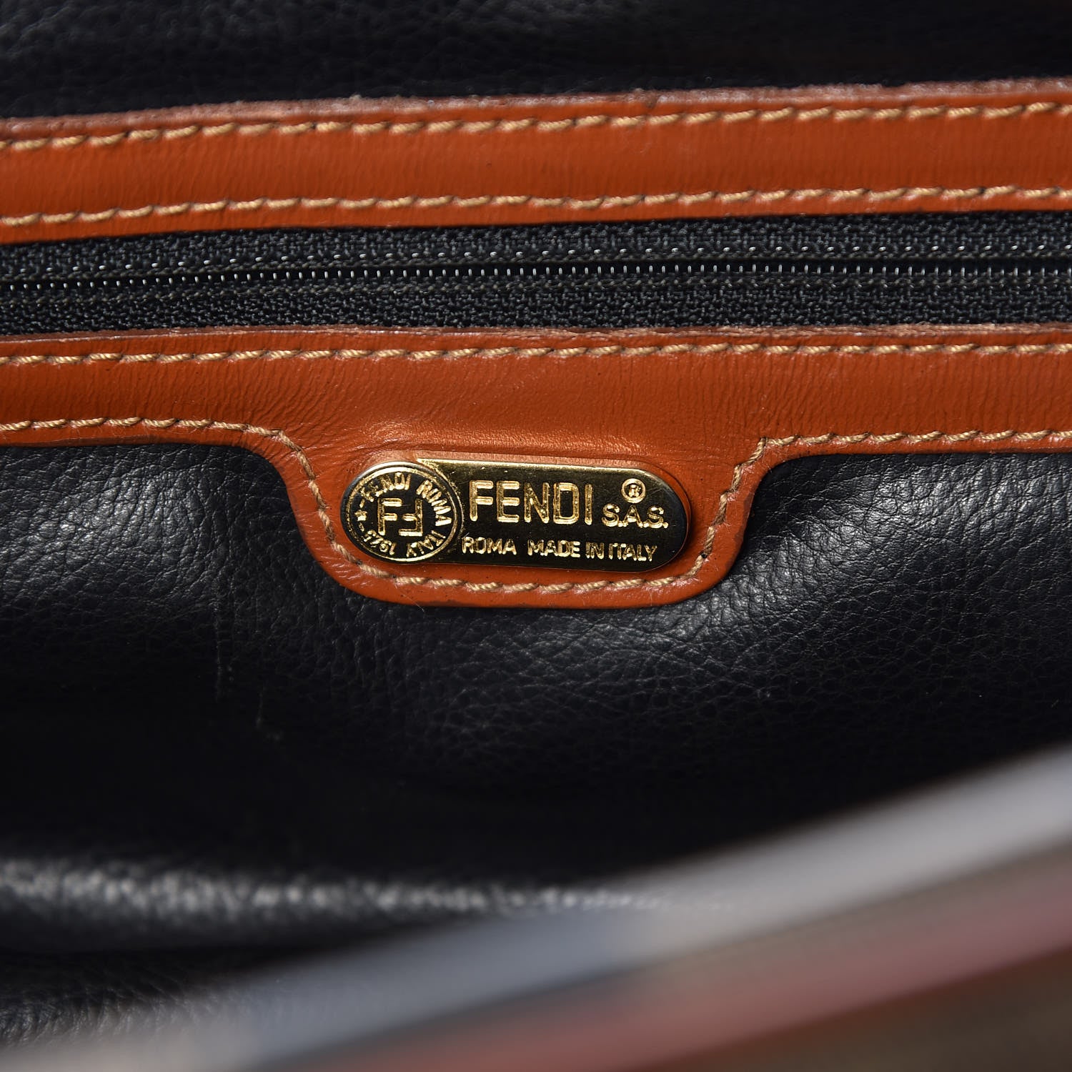 Fendi Pequin Spalmati Shoulder Bag Cuoio 6 of 11