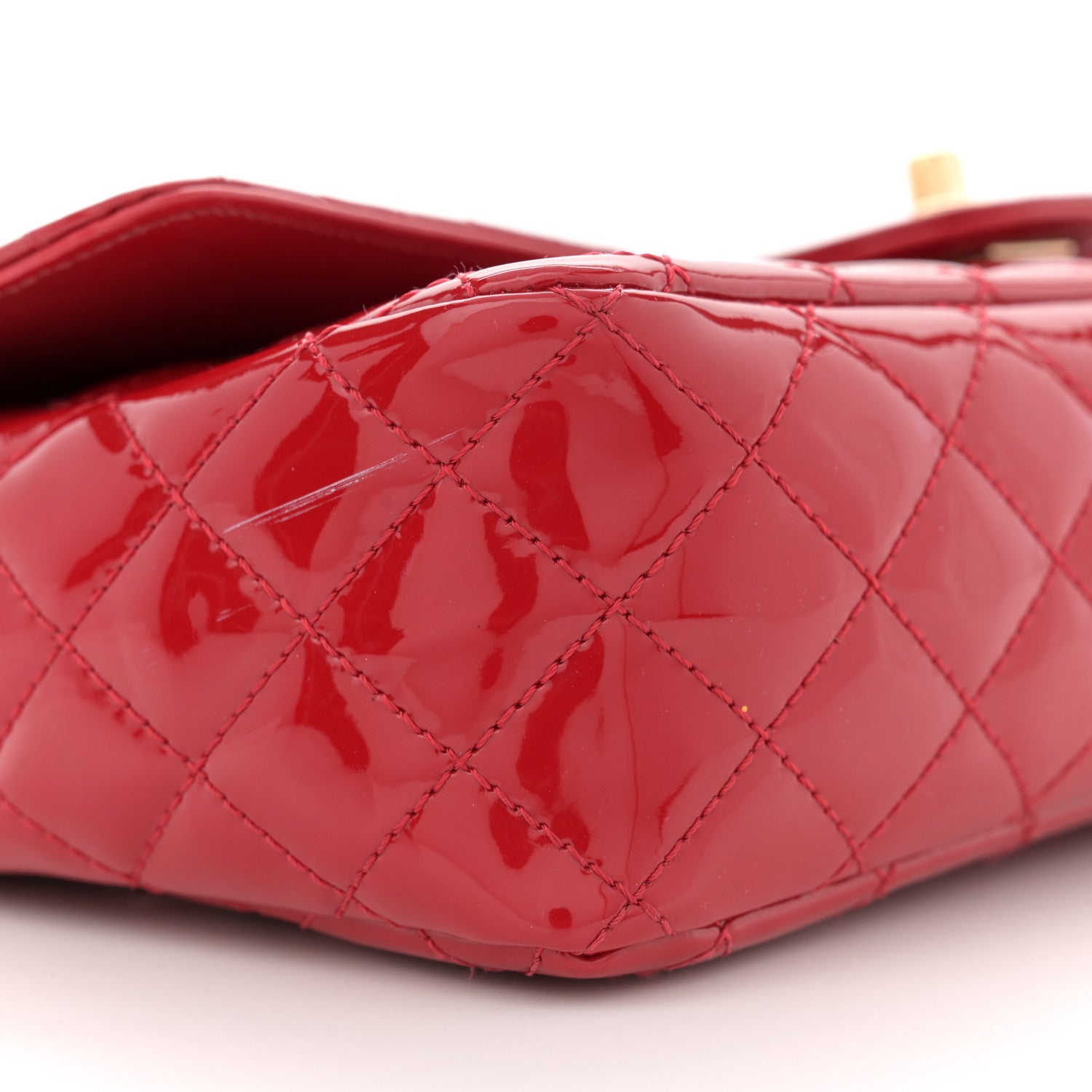 Chanel Patent Calfskin Quilted Valentine Charms Medium Single Flap Red 9 of 13