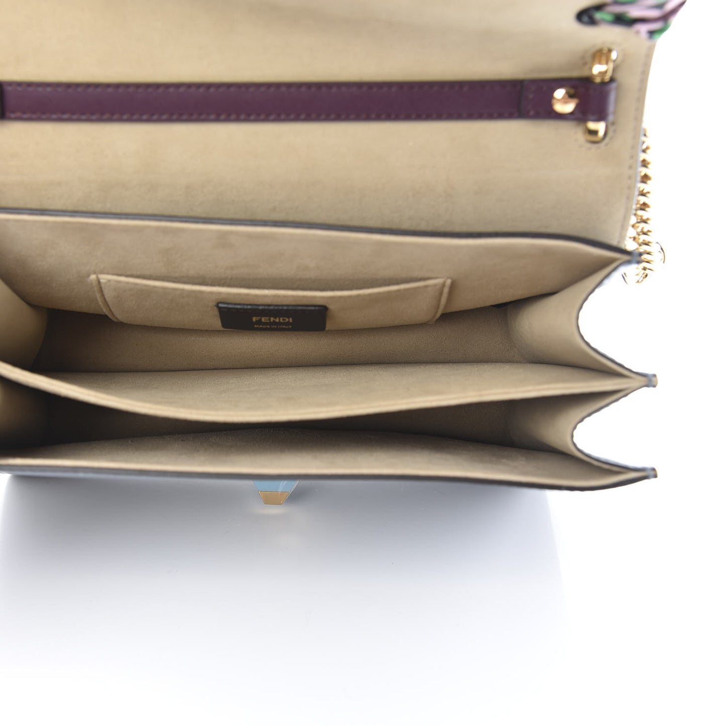 Calfskin Ribbon Lace Up Kan I Shoulder Bag Bordeaux Blue