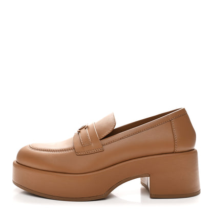 Chanel Calfskin CC Platform Loafers 41 Beige 1 of 9