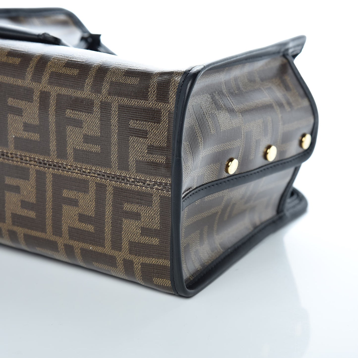 Glazed Fabric Vitello Century FF 1974 Stamp Patch Mini Peekaboo Defender Cover Mogano Panna Black