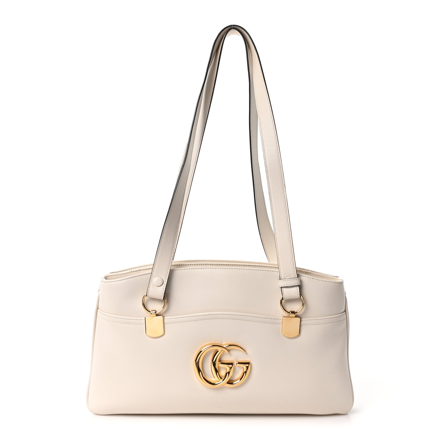 Vitello Palmellato Lux Arli Top Handle Bag White