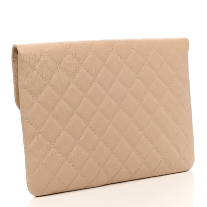 Chanel Caviar Quilted Medium Golden Class Pouch Beige 3 of 9