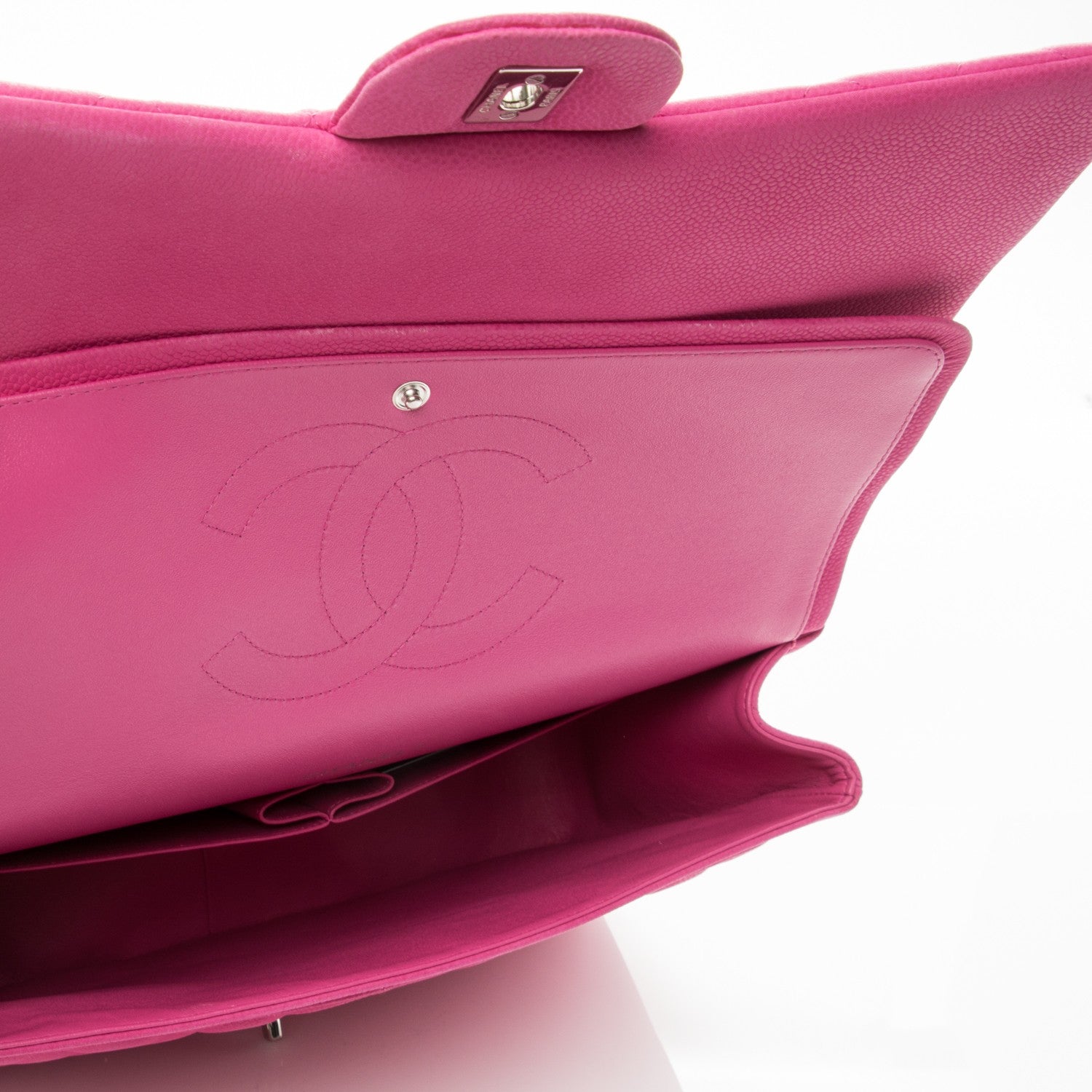 Chanel Iridescent Caviar Quilted Maxi Double Flap Pink 5 of 8