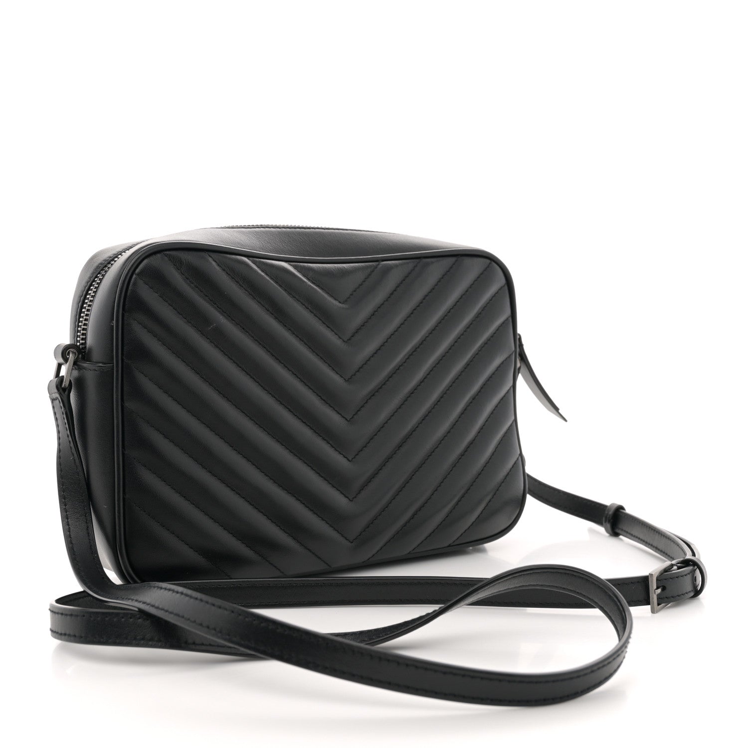 Saint Laurent Calfskin Matelasse Monogram Lou Camera Bag Black 3 of 13