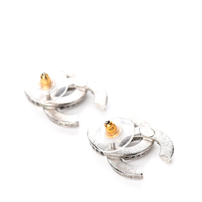 Chanel Baguette Crystal CC Earrings Silver 6 of 7