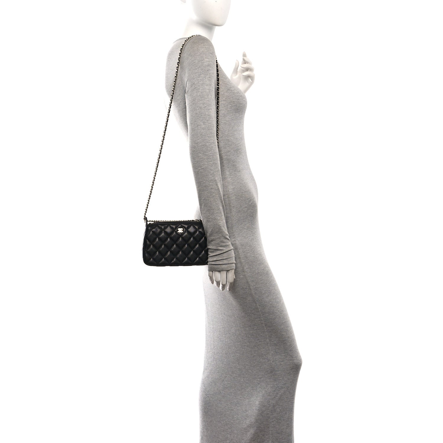 Chanel Caviar Quilted Purse With Chain Black 2 of 11