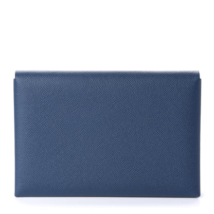 Hermes Epsom Calvi Pouch Bleu Agate Black 1 of 10