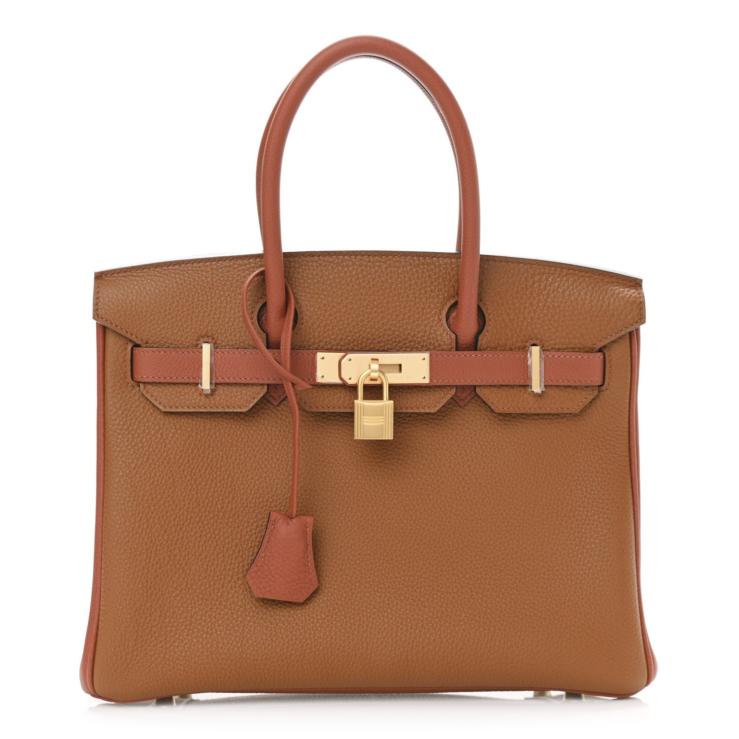 Hermes Togo Bi-Color Horseshoe Birkin 30 Gold Cuivre 1 of 11