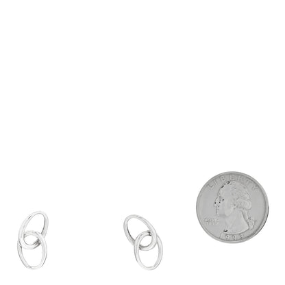 Tiffany Sterling Silver Elsa Peretti Double Link Drop Clip On Earrings 2 of 4