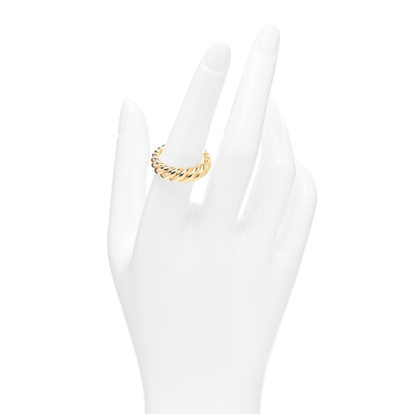18K Yellow Gold Sculpted Cable Ring 54 7