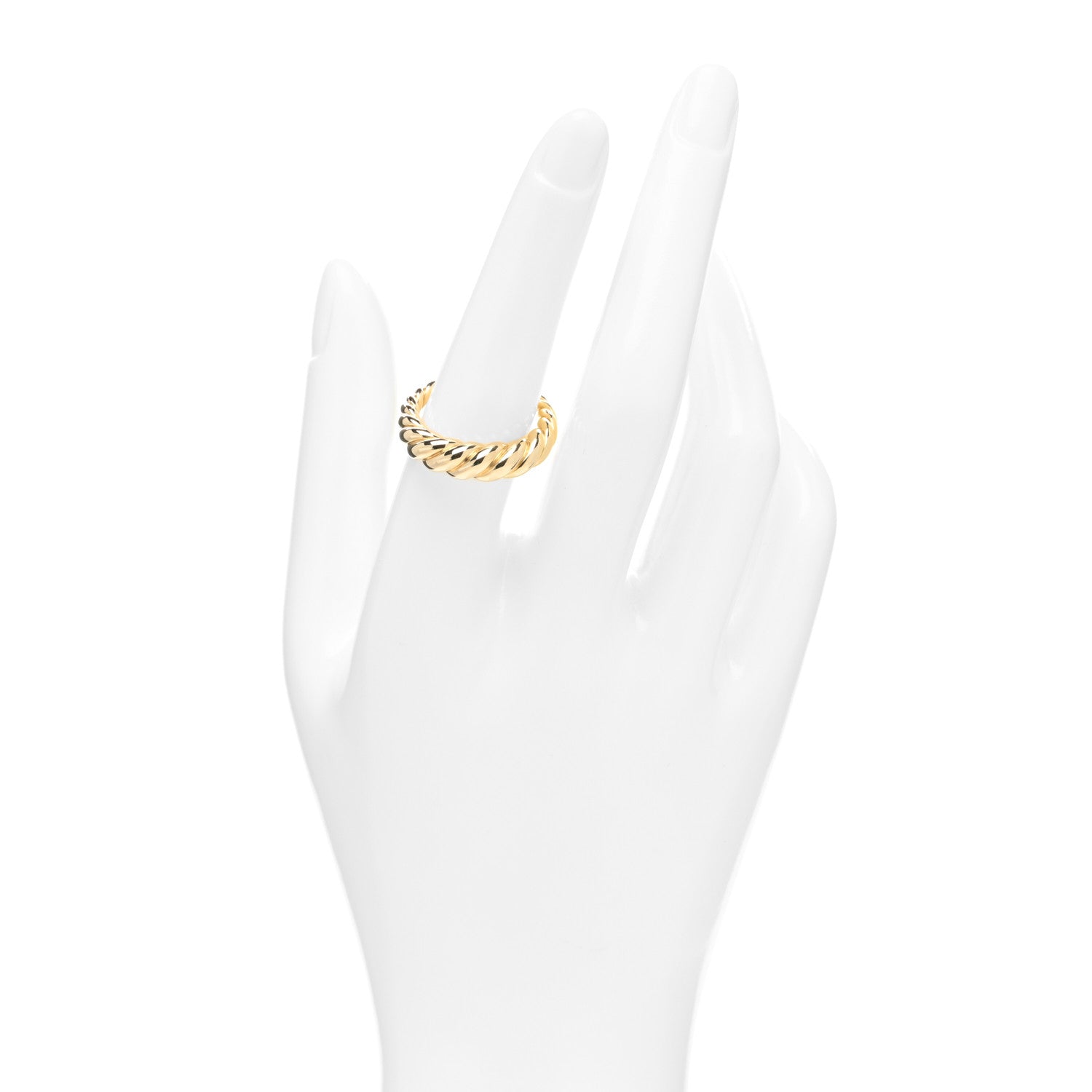 David Yurman 18K Yellow Gold Sculpted Cable Ring 54 7 2 of 5