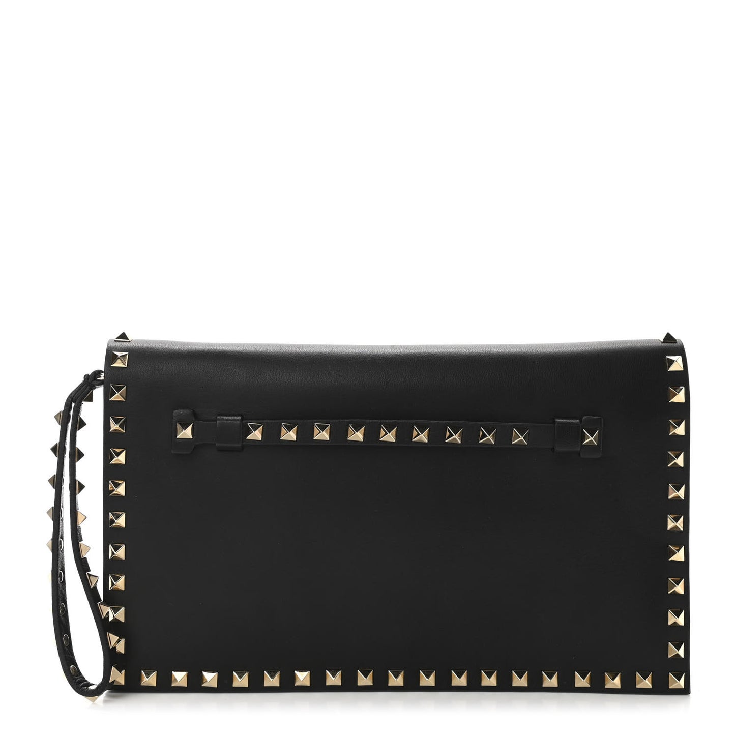 Nappa Rockstud Wristlet Clutch Black