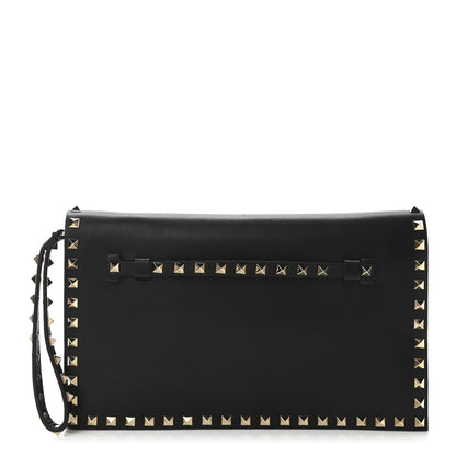 Valentino Garavani Nappa Rockstud Wristlet Clutch Black 1 of 9