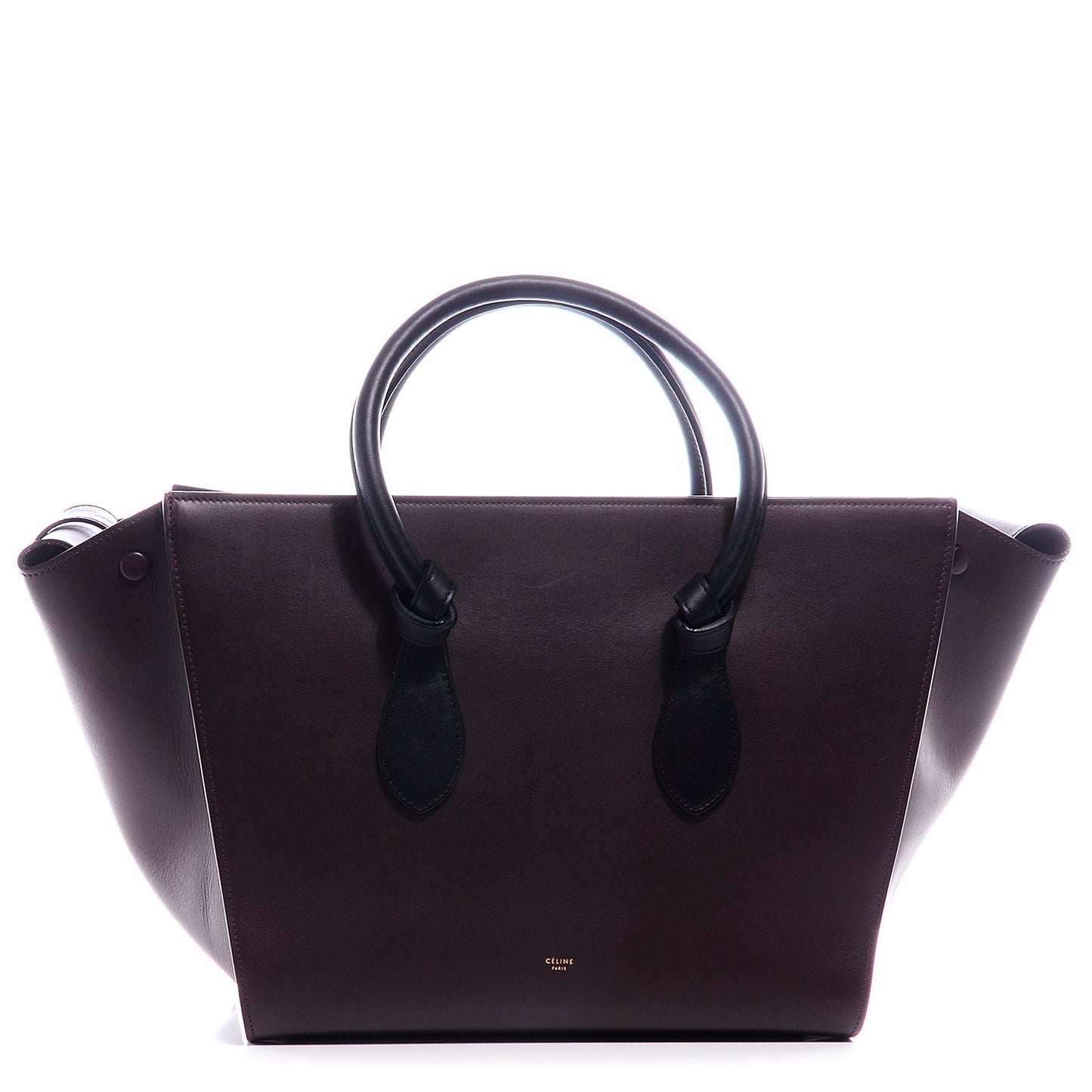 Smooth Calfskin Large Tie Knot Tote Burgundy