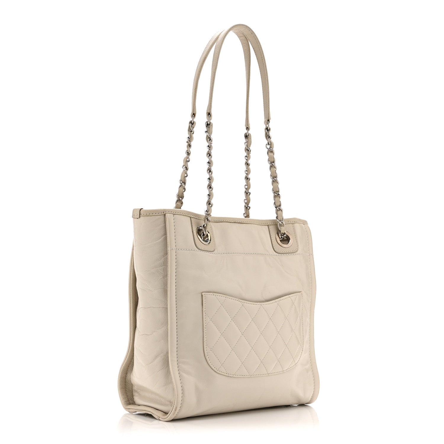 Chanel Glazed Calfskin Mini Deauville Tote White 3 of 10