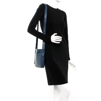 Celine Soft Lambskin Pouch Croissant Shoulder Bag Petrol 3 of 8