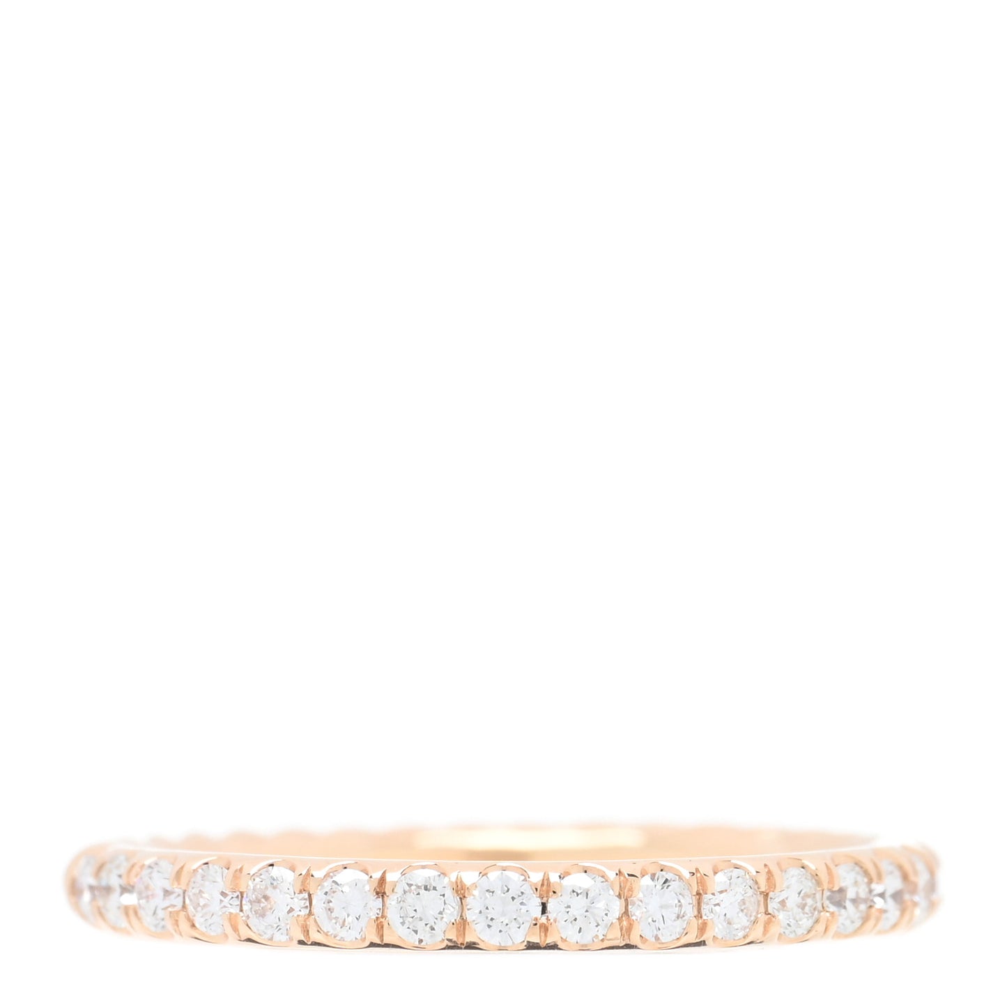 18K Rose Gold Diamond 2mm Cable Collectibles Band Ring 54 7