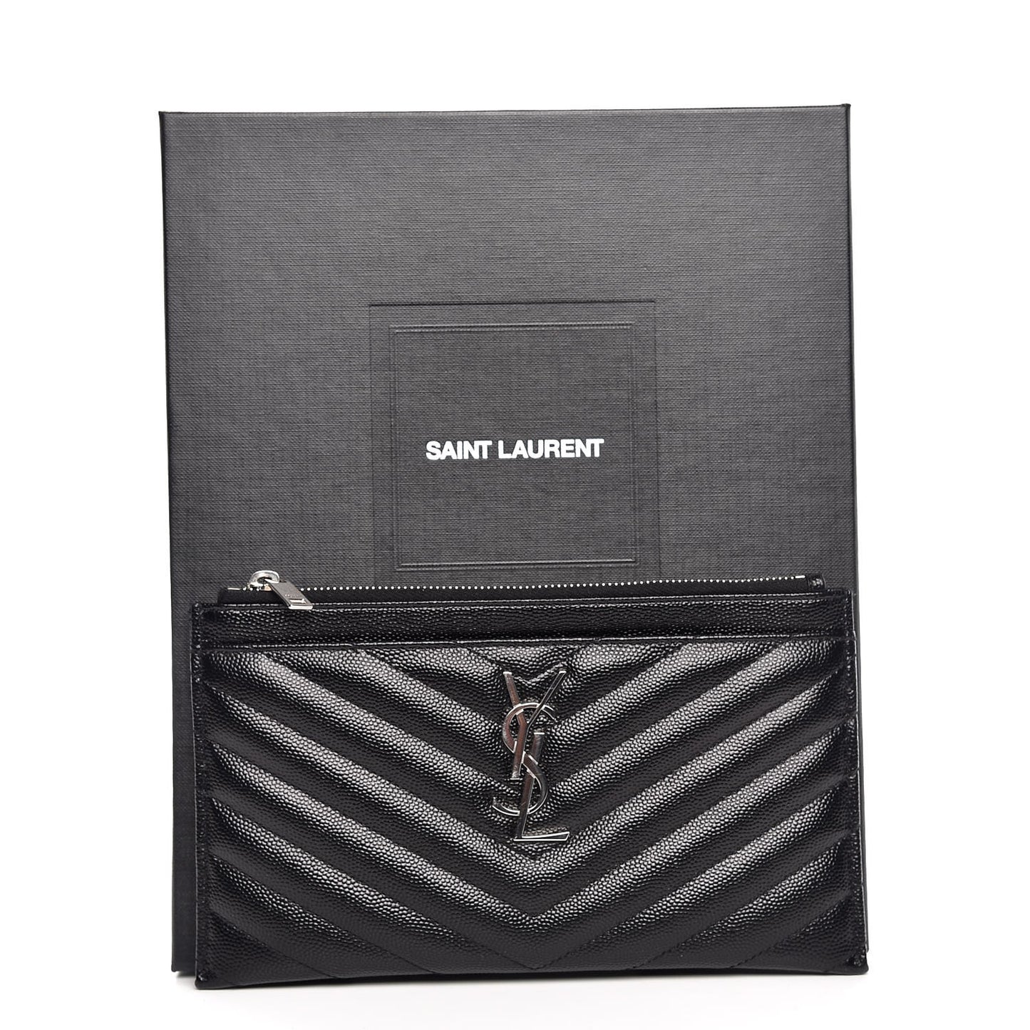 Grain De Poudre Chevron Monogram Bill Pouch Black