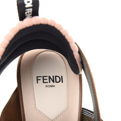 Fendi PVC Vitello FF Colibri 55mm Slingback Pumps 37.5 Transparent White Cuoio Avana 8 of 10