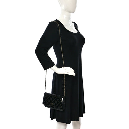Chanel Patent Quilted Wallet On Chain WOC Black 2 of 13